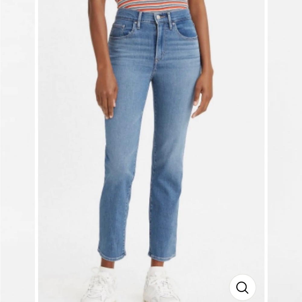 Levi's Light Blue High-Rise Straight Jeans